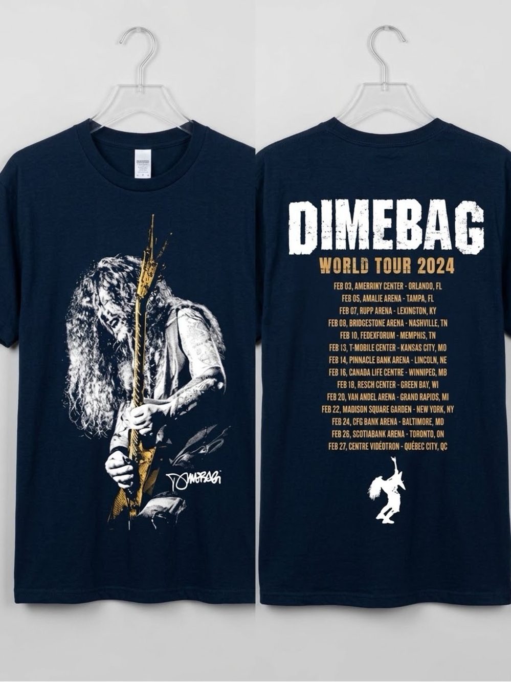 Dimebag Darrell Pantera 2024 World Tour Graphic Tribute Small NWOT